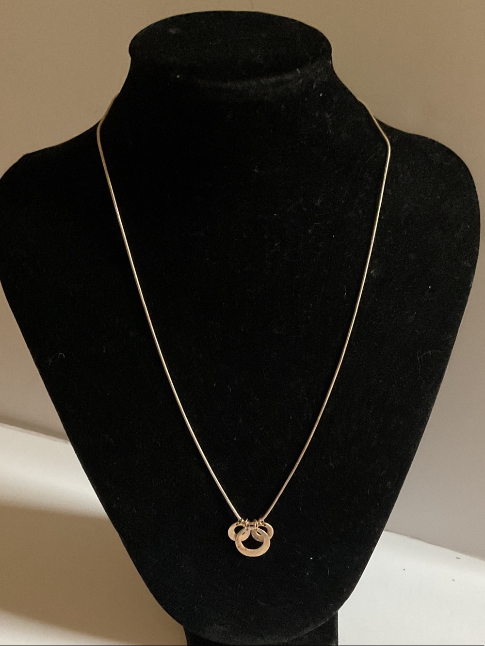 Sterling silver  Interlocking Circle Pendant Necklace - Women
